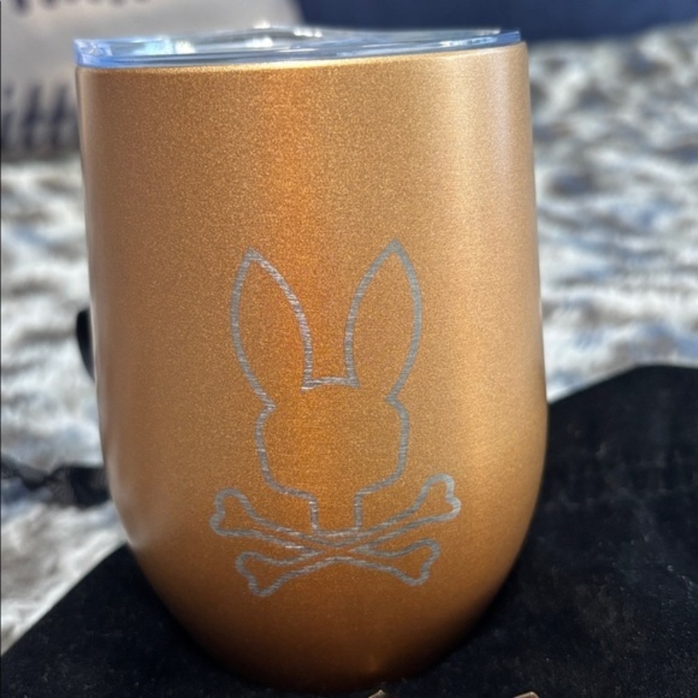 NWT Psycho Bunny Tumbler & Velvet Bag